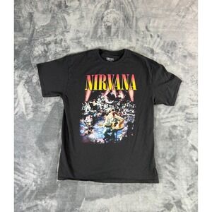 Nirvana MTV Unplugged Graphic T-Shirt Black XL Band Tee Retro Vintage Style